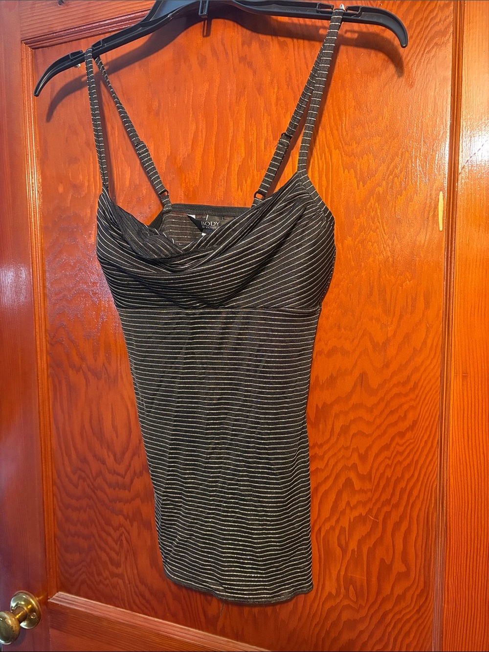 Victoria's Secret Black & White Striped Cowl Neck Tank